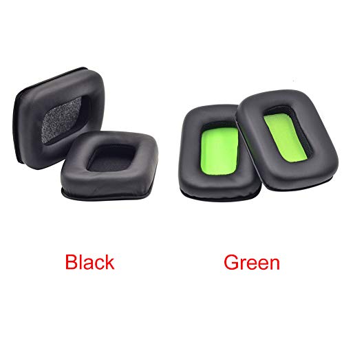 Lumpur Almohadillas para los oídos 1 par Suave Modificar Reparación Protectora Esponja sólida Fácil Instalar Estéreo Auricular Cojín Piezas Repuesto extraíbles para Mad Catz TRTON Kunai(Negro)