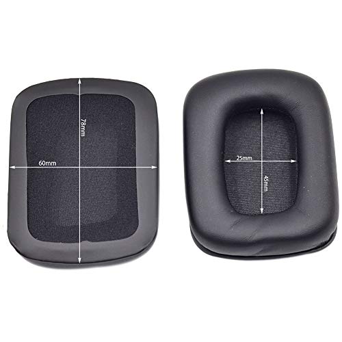 Lumpur Almohadillas para los oídos 1 par Suave Modificar Reparación Protectora Esponja sólida Fácil Instalar Estéreo Auricular Cojín Piezas Repuesto extraíbles para Mad Catz TRTON Kunai(Negro)