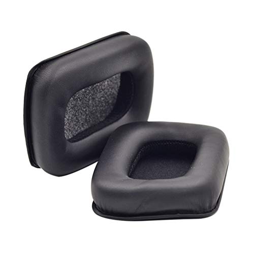 Lumpur Almohadillas para los oídos 1 par Suave Modificar Reparación Protectora Esponja sólida Fácil Instalar Estéreo Auricular Cojín Piezas Repuesto extraíbles para Mad Catz TRTON Kunai(Negro)