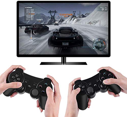 Lunriwis mando Inalámbrico ps3, Rechargable Wireless Bluetooth Gamepad Doble Vibración Six-Axis Mando a Distancia Joystick Remote Joystick Controller Gamepad para Sony PS3 Playstation 3