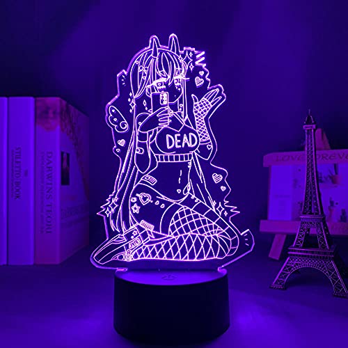 Luz nocturna LED 3D Anime Zero Two 02 3D para niños dormitorio decoración DARLING In The FRANXX LED luz nocturna Navidad cumpleaños regalo manga lámpara de mesa 7 colores tocando