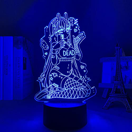 Luz nocturna LED 3D Anime Zero Two 02 3D para niños dormitorio decoración DARLING In The FRANXX LED luz nocturna Navidad cumpleaños regalo manga lámpara de mesa 7 colores tocando
