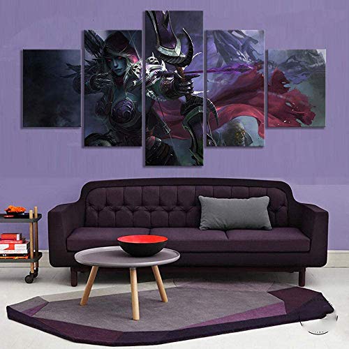 L&WB - Vinilo decorativo para pared, diseño de Sylvanas Windrunner World of Warcraft Battle for The Undead Elfos de Azeroth, L