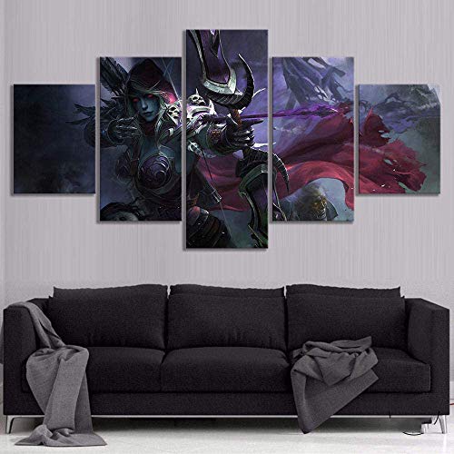 L&WB - Vinilo decorativo para pared, diseño de Sylvanas Windrunner World of Warcraft Battle for The Undead Elfos de Azeroth, L