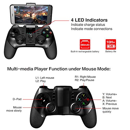 LYY Pad Controller Bluetooth Gamepad Juego Móvil Gatillo Palanca De Mando Adecuados para Android Móvil TV Box PC PS3 VR