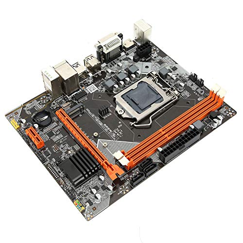 M-ATX M.2 LGA 1155 Placa Base para Computadoras de Escritorio, Salida Dual VGA HDMI DVI Motherbord PCI-EX1 USB2.0 SATA2.0 Disco Duro M.2 Red RJ45 Plcaca Madre con Ranuras Tarjeta Red para In-Tel h61