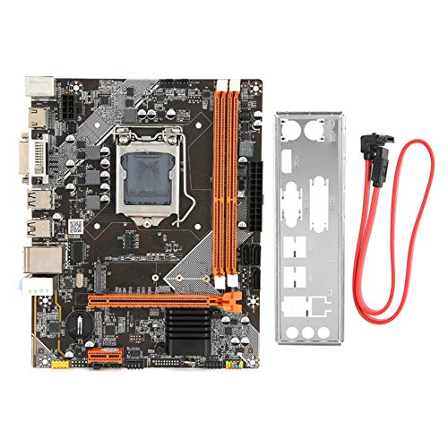 M-ATX M.2 LGA 1155 Placa Base para Computadoras de Escritorio, Salida Dual VGA HDMI DVI Motherbord PCI-EX1 USB2.0 SATA2.0 Disco Duro M.2 Red RJ45 Plcaca Madre con Ranuras Tarjeta Red para In-Tel h61