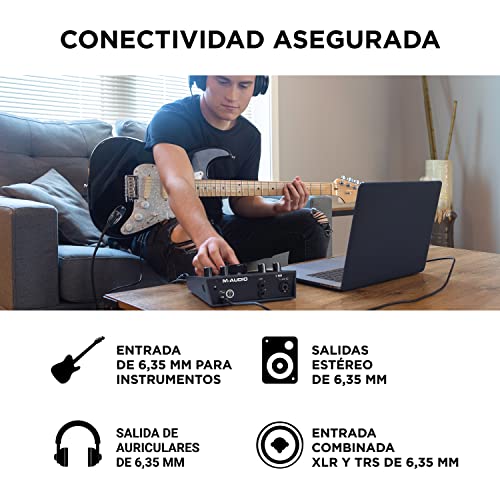 M-Audio AIR 192|4 - Interfaz de audio / tarjeta de sonido USB / USB-C, 2 entradas y 2 salidas, paquete de software ProTools|First, Ableton Live Lite, Eleven Lite, efectos de Avid y de AIR Music Tech