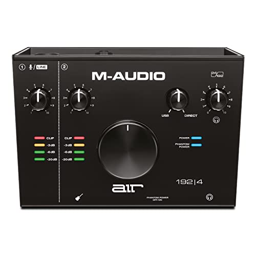 M-Audio AIR 192|4 - Interfaz de audio / tarjeta de sonido USB / USB-C, 2 entradas y 2 salidas, paquete de software ProTools|First, Ableton Live Lite, Eleven Lite, efectos de Avid y de AIR Music Tech