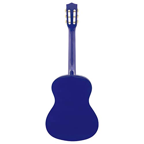 Mad About MA-CG02 Guitarra clásica, tamaño 3/4 Guitarra clásica azul - Guitarra española colorida con bolsa de transporte, correa, púa y cuerdas de repuesto