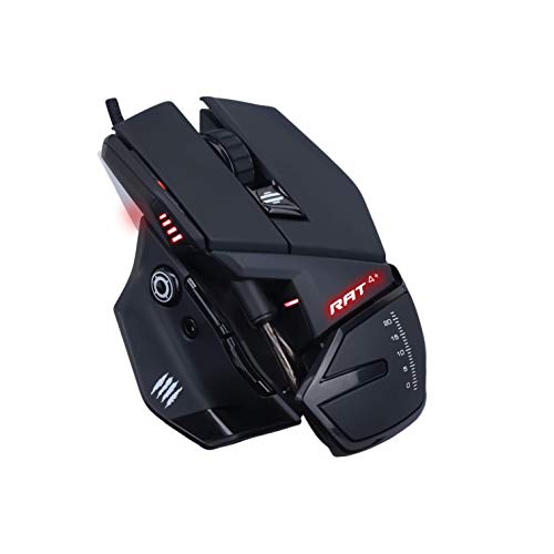 Mad Catz R.A.T. 4+ - Ratón (mano derecha, Óptico, USB, 7200 DPI, 8000 pps, Negro)