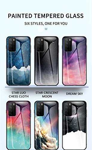 MadBee Funda para Huawei Honor Play 4 [con Protector de Pantalla],9H Cristal Templado [Cielo Estrellado] + Borde de TPU Silicona Suave Fundas Case Cover (Cielo Estrellado Color)