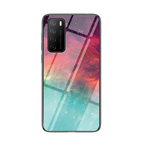 MadBee Funda para Huawei Honor Play 4 [con Protector de Pantalla],9H Cristal Templado [Cielo Estrellado] + Borde de TPU Silicona Suave Fundas Case Cover (Cielo Estrellado Color)