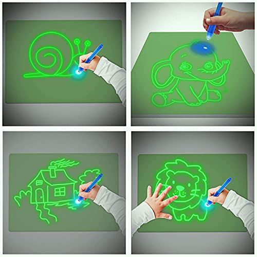 Magic Light Drawing Pad for Kids,Fun Drawing Pad Board Glow in Dark Light Up Drawing Board Educational Learning Drawing Kids Toys Gifts (A3)