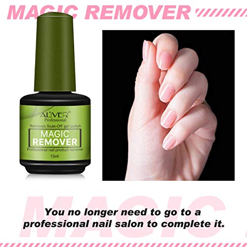 Magic Remover, 2 Piezas Removedor de esmalte de uñas Magic Gel para quitar el esmalte de uñas rápido y fácil - Sin papel de aluminio, sin envoltura, retirado de forma segura y suave sin causar daño