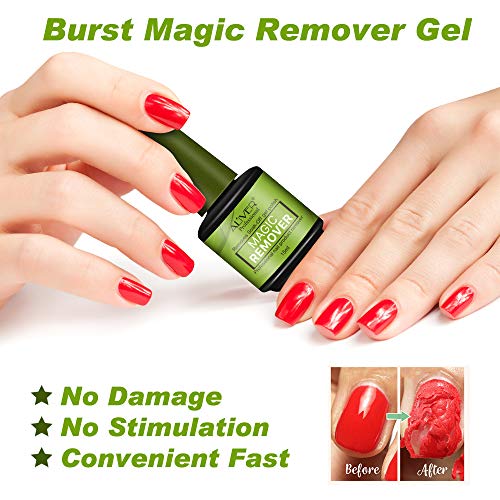 Magic Remover, 2 Piezas Removedor de esmalte de uñas Magic Gel para quitar el esmalte de uñas rápido y fácil - Sin papel de aluminio, sin envoltura, retirado de forma segura y suave sin causar daño