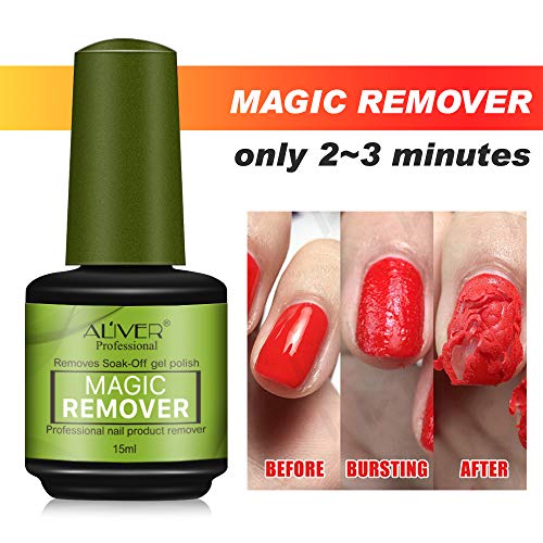 Magic Remover, 2 Piezas Removedor de esmalte de uñas Magic Gel para quitar el esmalte de uñas rápido y fácil - Sin papel de aluminio, sin envoltura, retirado de forma segura y suave sin causar daño