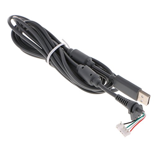 MagiDeal para Rock Band Xbox 360 Reemplazo De Batería Cableado con Controlador USB Cable 8ft Gris