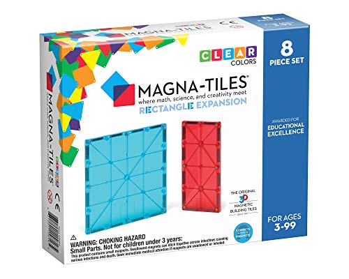 Magna-Tiles Rectangles Expansion Set, The Original Magnetic Building Tiles For Creative Open-Ended Play, Educational Toys For Children Ages 3 Years + (8 Pieces)