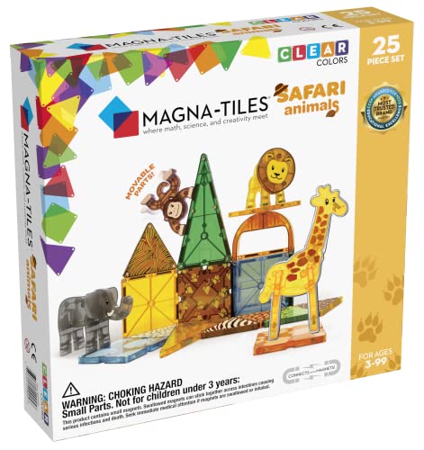 MAGNA-TILES® Safari Animals, The Original Magnetic Building Tiles For Creative Open-Ended Play, Educational Toys For Children Ages 3 Years + (25 Pieces)