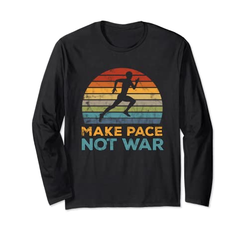 Make Pace Not War – Divertido corredor motivador para correr Manga Larga