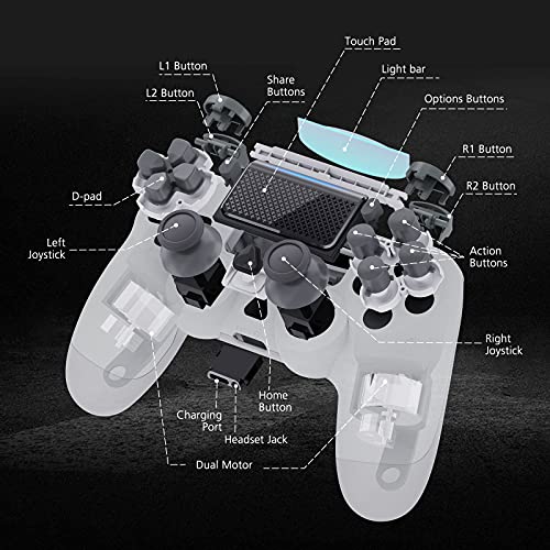 Mando inalámbrico para PS4 Gamepad con doble vibración, controlador de juego con pantalla táctil, compatible con PS 4/Pro/Slim/PC, batería recargable, color blanco