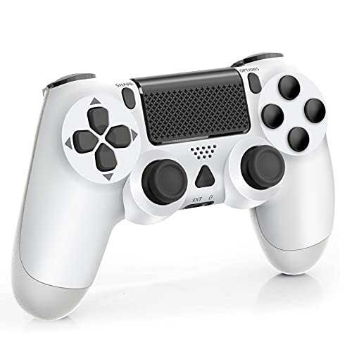 Mando inalámbrico para PS4 Gamepad con doble vibración, controlador de juego con pantalla táctil, compatible con PS 4/Pro/Slim/PC, batería recargable, color blanco