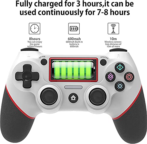 Mando para PS4,Inalámbrico Controlador para Playstation 4 Wireless Controller Bluetooth Gamepad Joystick con Vibración Doble Jack de Audio de Seis Ejes,Indicador LED