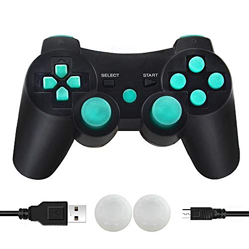 Mando PS3 inalámbrico Bluetooth Gamepad doble vibración Six-Axis mando a distancia Joystick para Playstation 3 con cable de carga