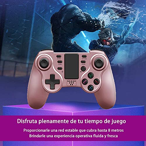 Mando Ps4 Inalámbrico,[Regalos Navidad-Oro Rosa]Ps4 Controller con Vibración Doble 6-Ejes,Gamepad Wireless Bluetooth Controlador Joystick PS4 con Touchpad,Mando Inalámbrico para Ps4