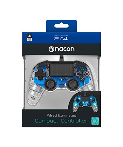 Mando PS4 Nacon Compact Azul Transparente