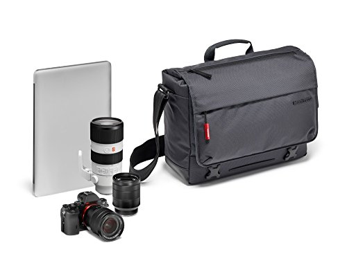 Manfrotto Manhattan Speedy 10 Mochila Bandolera para Cámaras de Fotos, Material Repelente al Agua, Mochila de Fotografía con Compartimento para PC y Tabletas, con Enganche para Trípode
