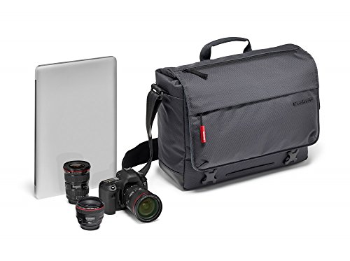 Manfrotto Manhattan Speedy 10 Mochila Bandolera para Cámaras de Fotos, Material Repelente al Agua, Mochila de Fotografía con Compartimento para PC y Tabletas, con Enganche para Trípode