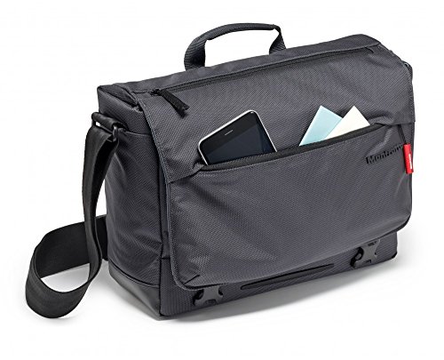 Manfrotto Manhattan Speedy 10 Mochila Bandolera para Cámaras de Fotos, Material Repelente al Agua, Mochila de Fotografía con Compartimento para PC y Tabletas, con Enganche para Trípode