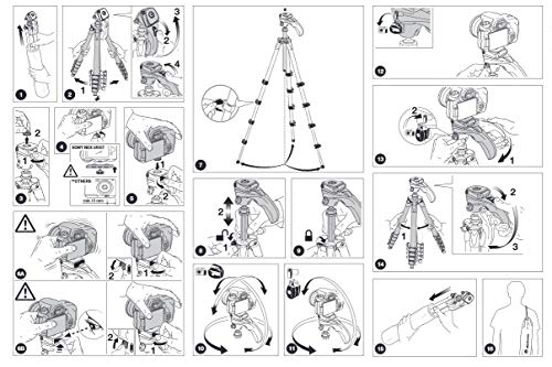 Manfrotto MKCOMPACTACN-BK Compact Action - Trípode con Rótula de Joystick para Cámaras Réflex (DSLR) de Iniciación, Compactas hasta 2kg, para Fotografías Vídeos, Negro