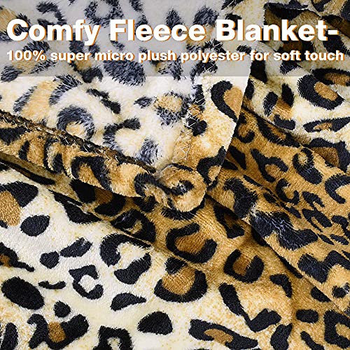 Manta de forro polar con mangas, suave visón, micromanta de sofá, manta de felpa, suave, para adultos, unisex 185 x 130 cm por Catalonia, microfibra, Cheetah, 185cm x 130cm