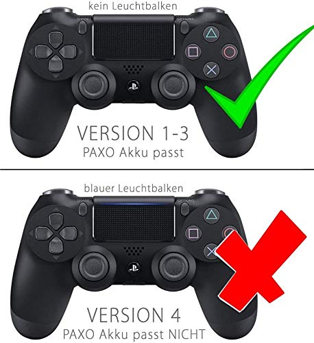 Manual en alemán | Batería de Li-Ion de Alto Rendimiento 2000mAh para el Controlador PS4 versión 1-3 // Juego de Intercambio con Instrucciones fotográficas y Herramientas para Abrir el Controlador