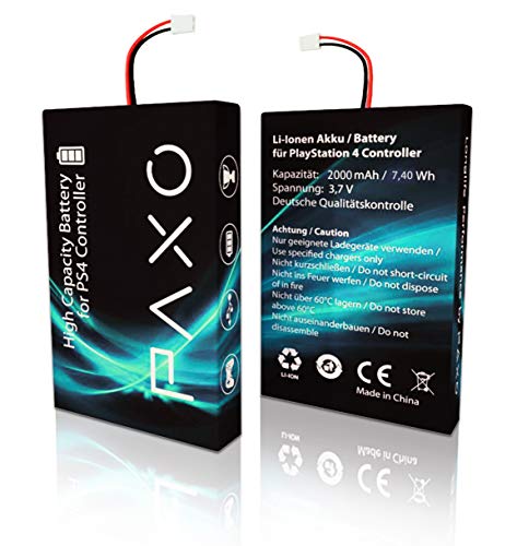 Manual en alemán | Batería de Li-Ion de Alto Rendimiento 2000mAh para el Controlador PS4 versión 1-3 // Juego de Intercambio con Instrucciones fotográficas y Herramientas para Abrir el Controlador