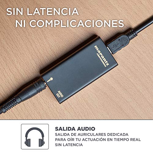 Marantz Professional M4U - Micrófono de Condensador USB con tarjeta de sonido, Soporte de sobremesa para proyectos de Podcast, Streaming, Juegos, transmitir audio y grabar instrumentos musicales o voz