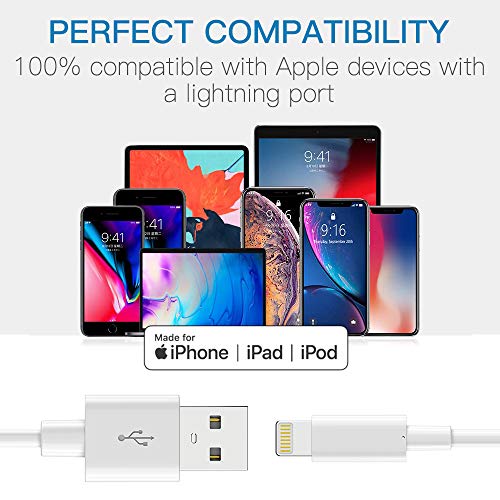 Marchpower Cable Cargador iPhone, 3Pack 1m2m3m Cable Lightning-[Apple MFi Certificado]-Cargador iPhone Compatible con iPhone 12/12 Pro MAX/SE 2020/11/X/XS/XR/8/8 Plus/7/7 Plus/6s/6s Plus/6,iPad,iPod