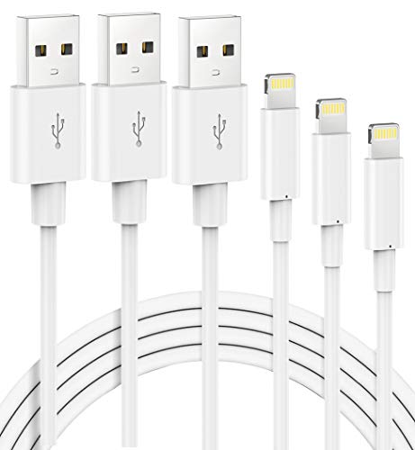 Marchpower Cable Cargador iPhone, 3Pack 1m2m3m Cable Lightning-[Apple MFi Certificado]-Cargador iPhone Compatible con iPhone 12/12 Pro MAX/SE 2020/11/X/XS/XR/8/8 Plus/7/7 Plus/6s/6s Plus/6,iPad,iPod