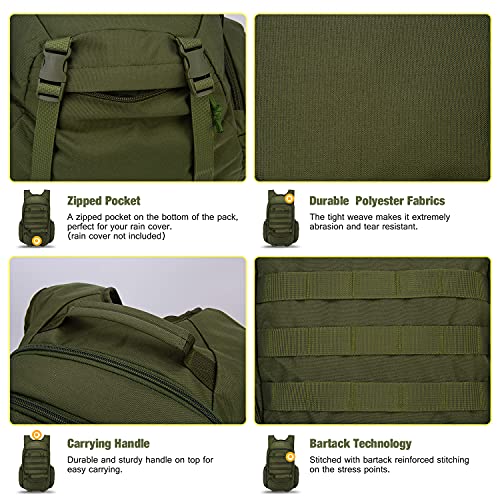Mardingtop 28/35L Mochila Militar, Mochilas Hombre Deportivas Mochila Tactica Senderismo Moto Deporte Viaje Playa Montaña Negra for Unisex