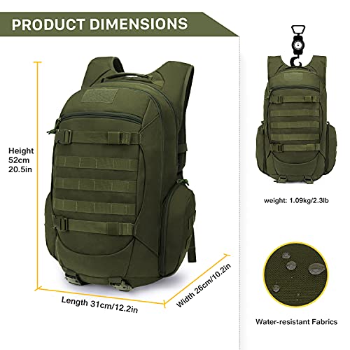 Mardingtop 28/35L Mochila Militar, Mochilas Hombre Deportivas Mochila Tactica Senderismo Moto Deporte Viaje Playa Montaña Negra for Unisex