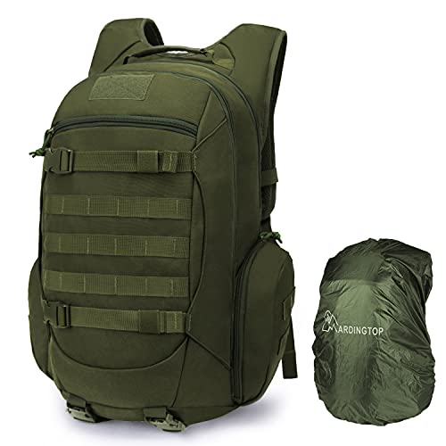 Mardingtop 28/35L Mochila Militar, Mochilas Hombre Deportivas Mochila Tactica Senderismo Moto Deporte Viaje Playa Montaña Negra for Unisex