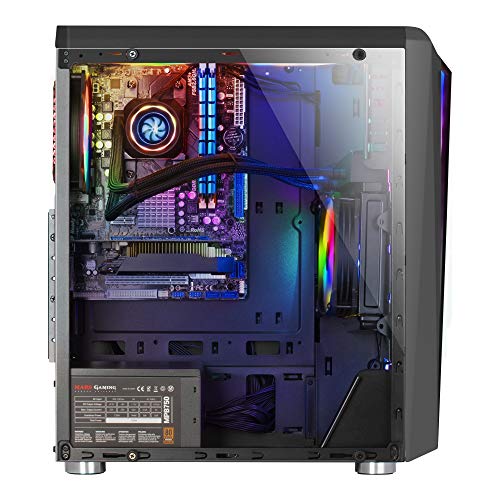 Mars Gaming MCL, caja PC, cristal templado, ventilador 12cm, LED 46 efectos
