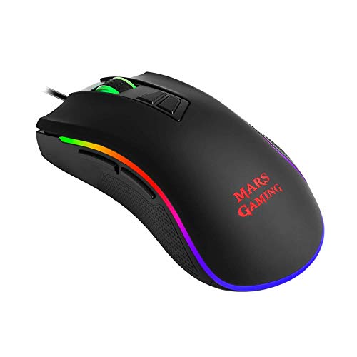 Mars Gaming MM218, Ratón Sensor Óptico Profesional 10000 DPI, CHROMA RGB, Negro