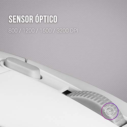 Mars Gaming MMG, Ratón Gaming Blanco, RGB Flow, Óptico 3200 dpi, Antideslizante