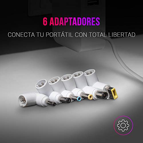 Mars Gaming MNA2W Blanco, Cargador Universal 90W EU/US, USB-C PD&QC 3.0, 6X Adapt