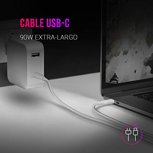 Mars Gaming MNA2W Blanco, Cargador Universal 90W EU/US, USB-C PD&QC 3.0, 6X Adapt