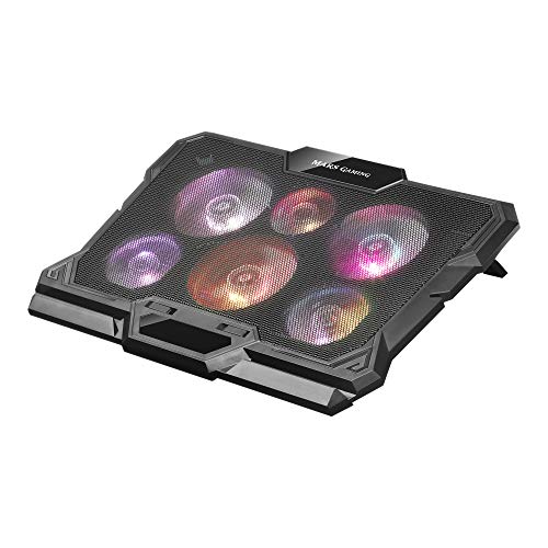 Mars Gaming MNBC4, Base Refrigerador Portátil 17.3''', 6 Ventiladores RGB, USB, Negro